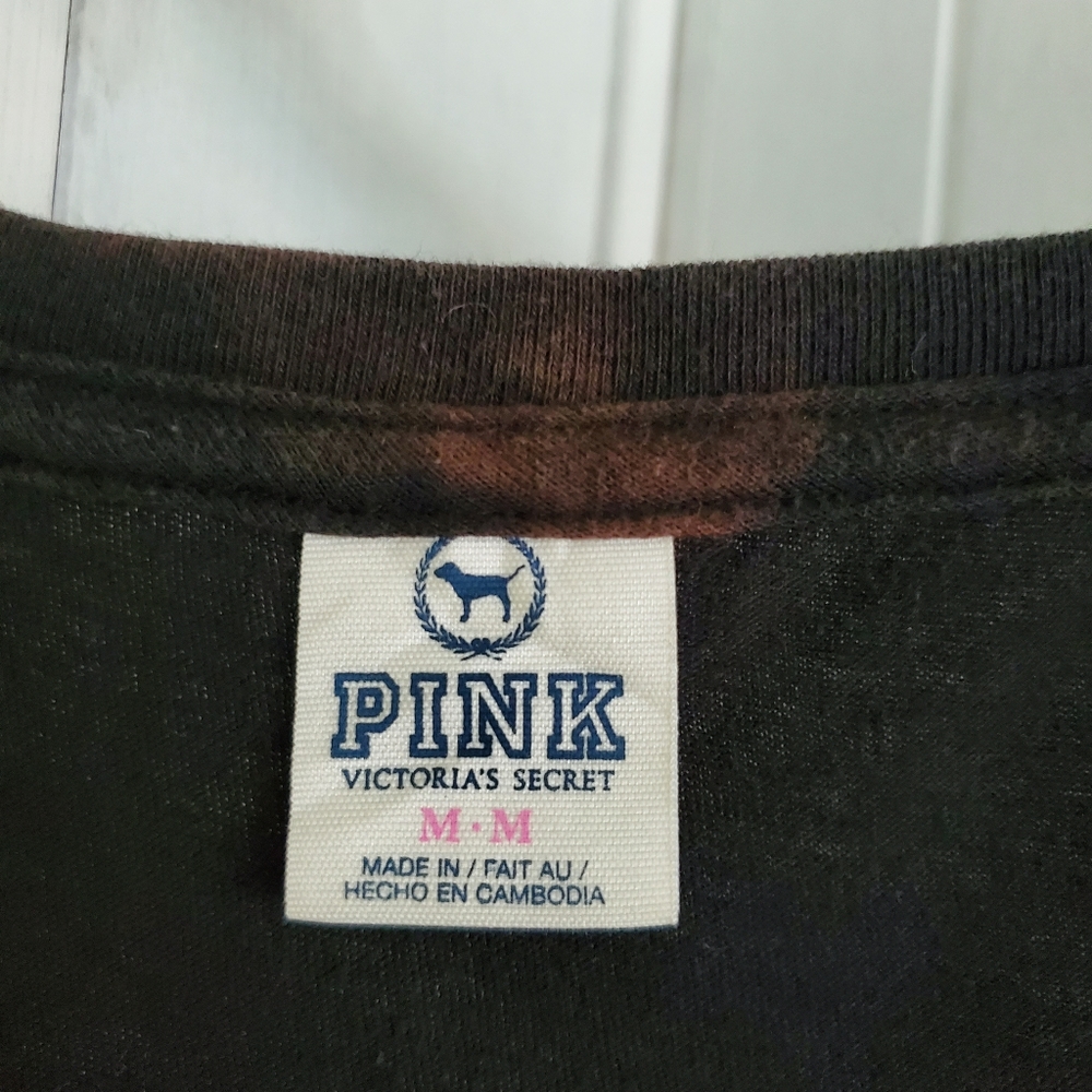 PINK Victoria's Secret Black 'LOVE PINK 86' Studded Tee - Picture 3 of 3